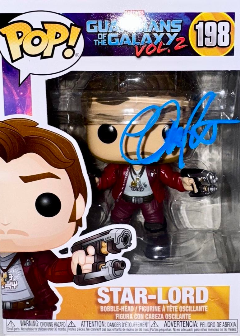 Chris Pratt Signed Funko Pop #198 "Star Lord" GOTG - Beckett COA #02